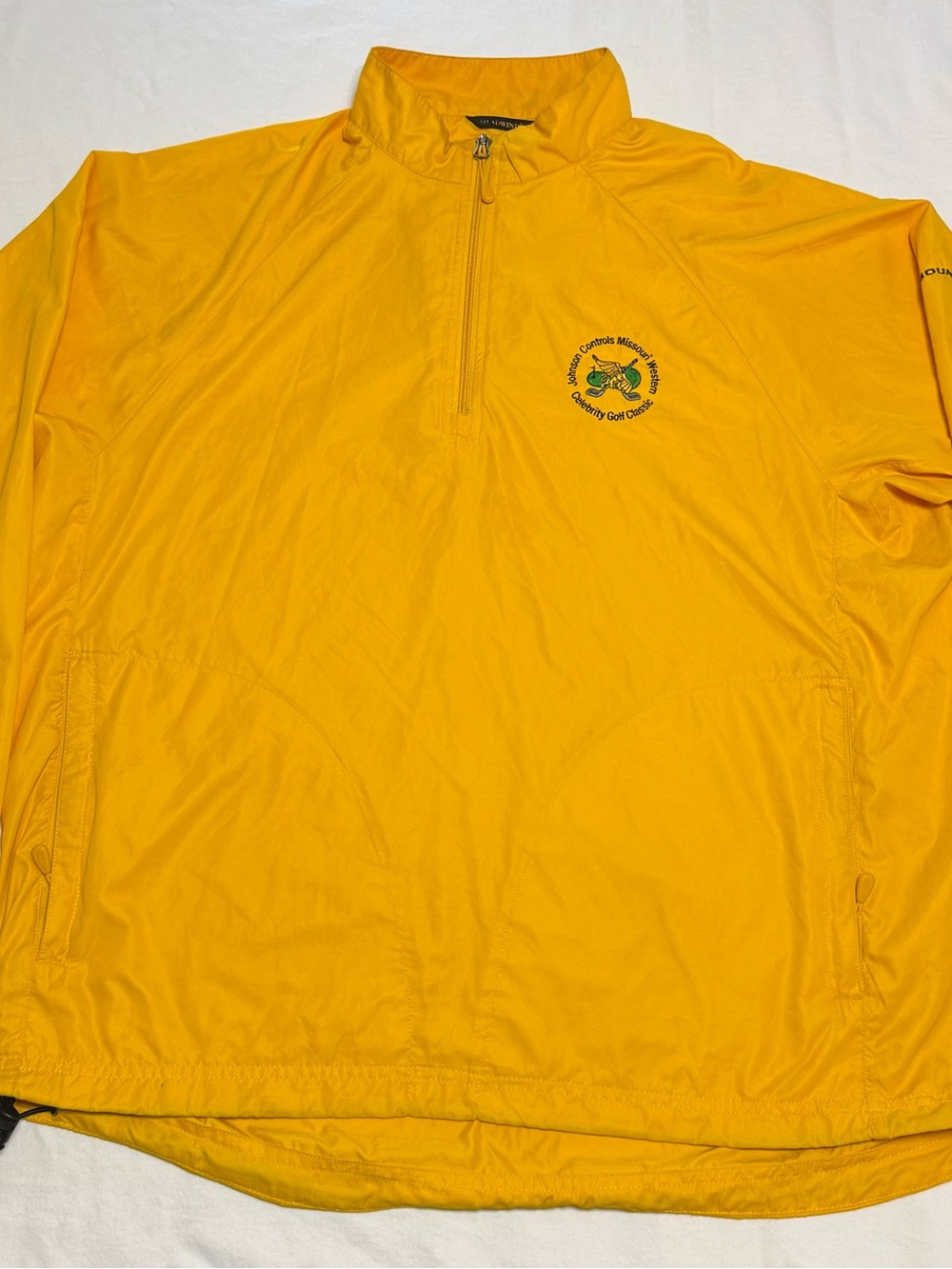Yellow Quarter-Zip Pullover with Embroidered Logo